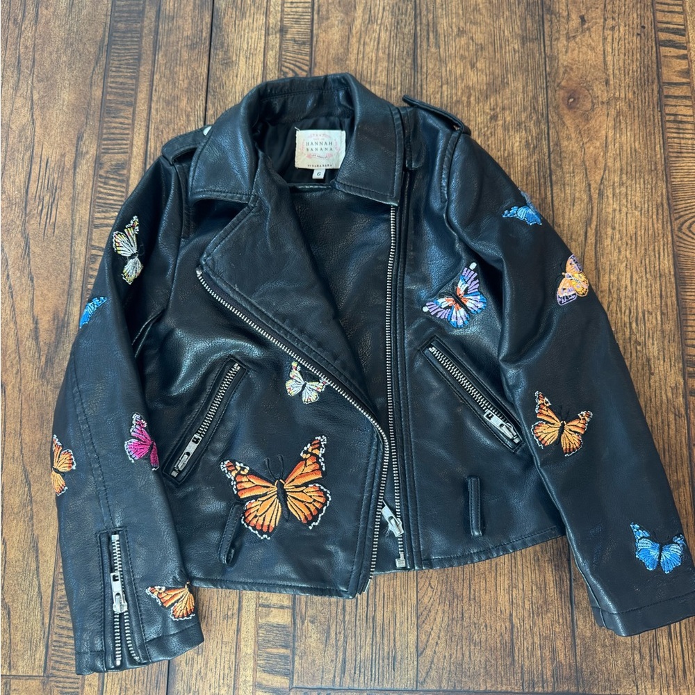 Sara Sara Black Jacket with Colorful Butterfly Accents
